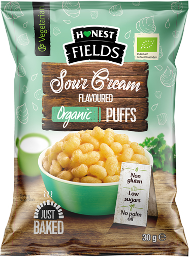 SOUR CREAM flavoured organic puffs